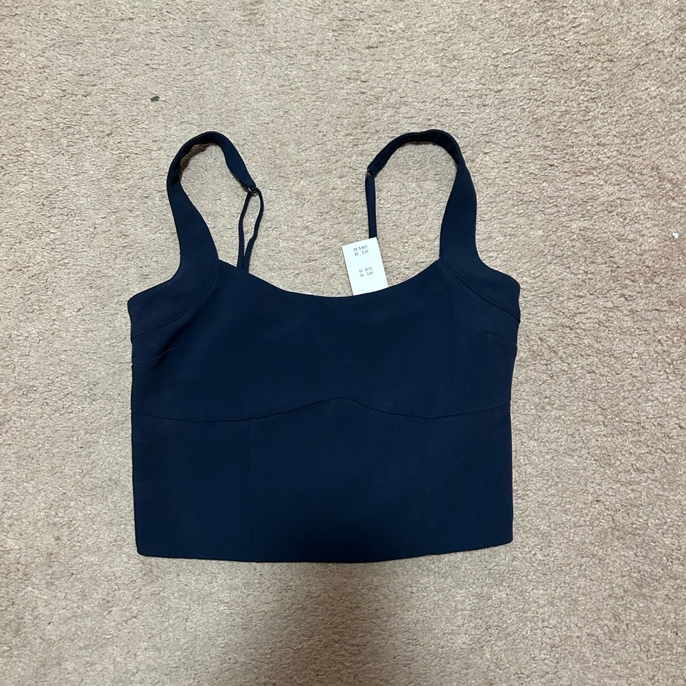 Abercrombie Navy Blue Sleeveless Crop Top